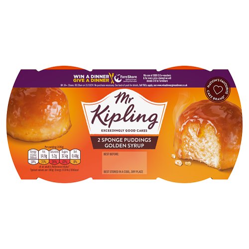 Mr Kipling Golden Syrup Sponge Pudding 2X95G