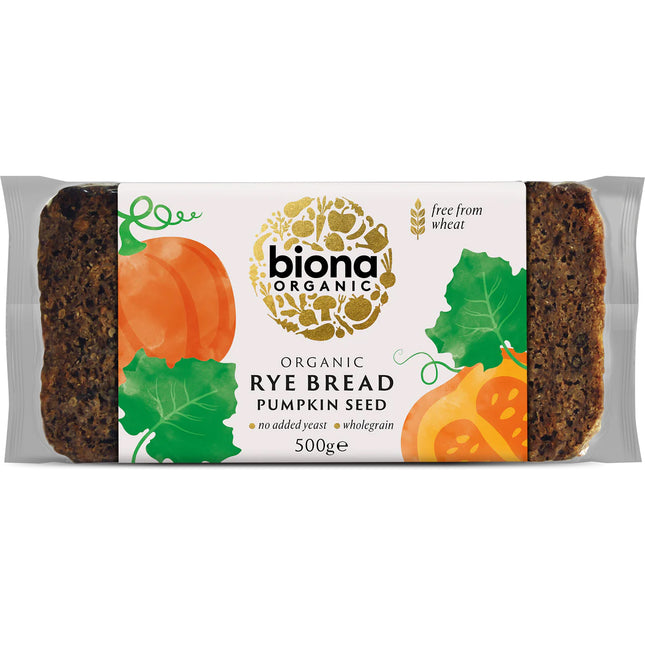 Biona Organic Rye & Pumpkin Seed Bread Sourdough 500g