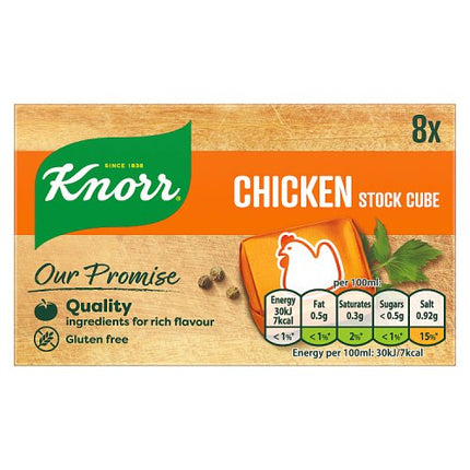 Knorr Stock Cubes 8s Box Chicken 80g