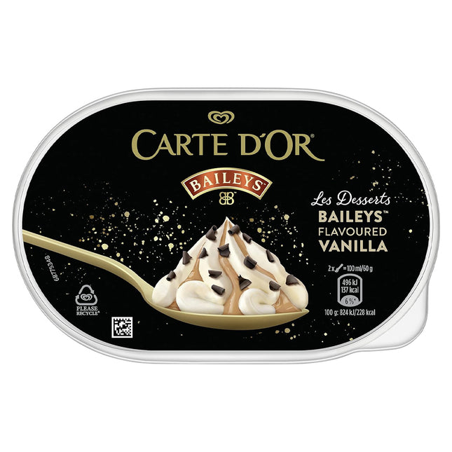 Carte D'Or Baileys Ice Cream Tub 825ml