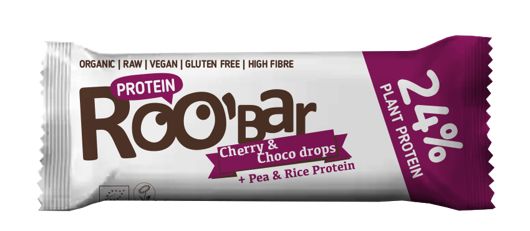 Roobar Cherry And Choco Drops Protein Bar 40G
