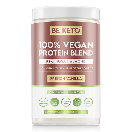BeKeto 100% Vegan Protein Blend French Vanilla 500g