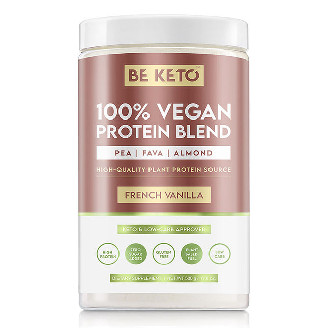 BeKeto 100% Vegan Protein Blend French Vanilla 500g