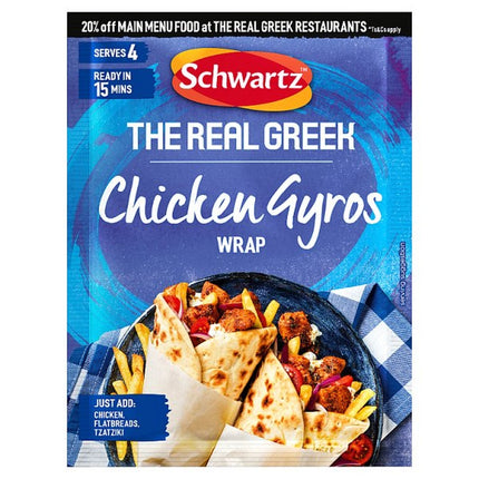 Schwartz The Real Greek Chicken Gyros Wrap 20G