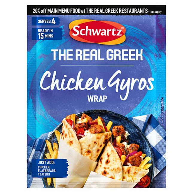 Schwartz The Real Greek Chicken Gyros Wrap 20G