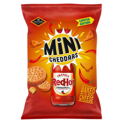 Jacob's Mini Cheddars Franks RedHot Original Baked Snacks Sharebag 150g