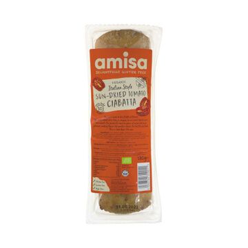 Amisa SunDried Tomato Ciabatta White Organic Gluten Free 180g