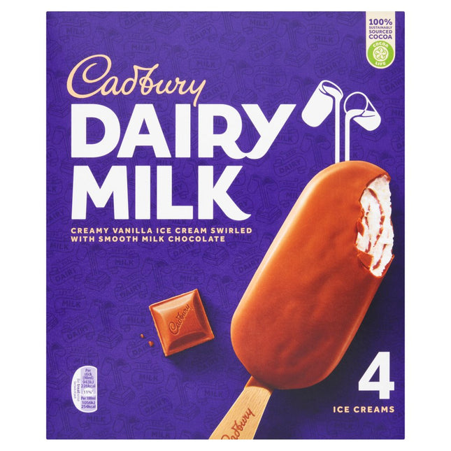 Cadbury Dairy Milk Sticks 4Pk 360ML