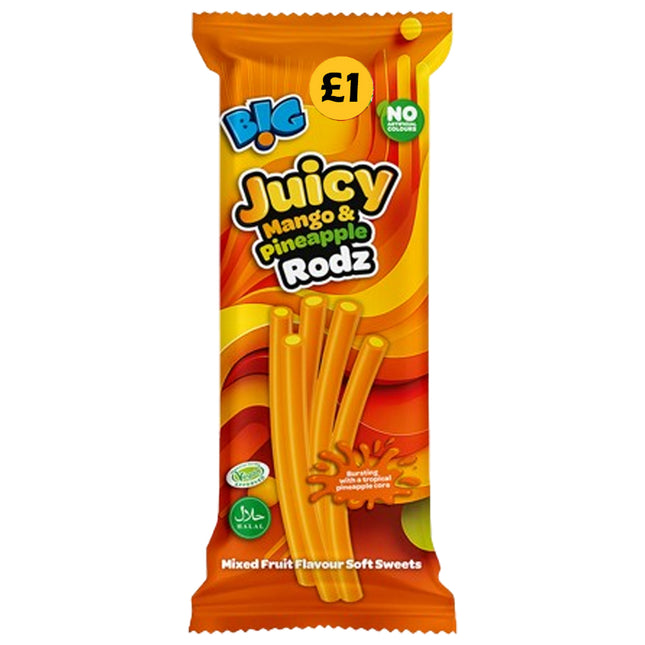 B!G Juicy Mango & Pineapple Rodz £1 PMP 150g