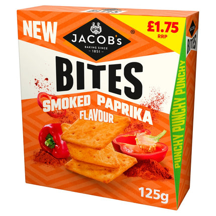Jacob's Bites Smoked Paprika Crackers PMP £1.75 125g