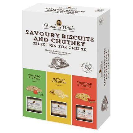 Grandma Wild's Chutney Box with Biscuits for Cheese 495g