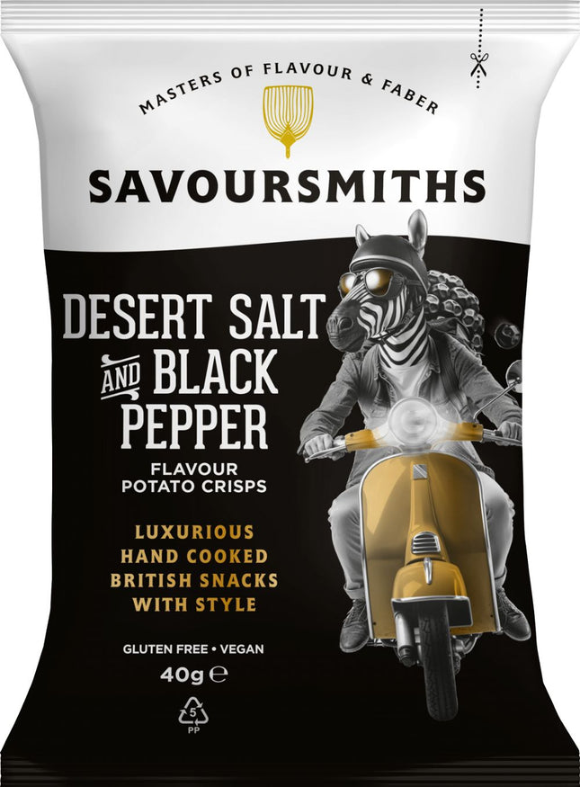 Savoursmiths Desert Salt and Black Pepper Flavour Potato Crisps 40g