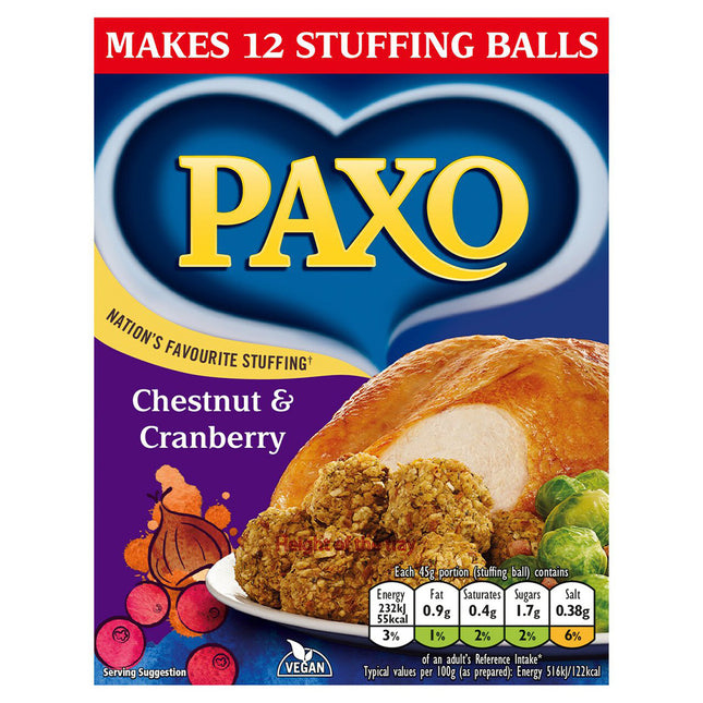 Paxo Cranberry & Chestnut Stuffing Mix 170g
