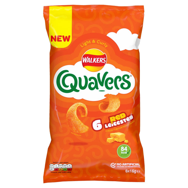 Quavers Red Leicester Multipack 6x16g