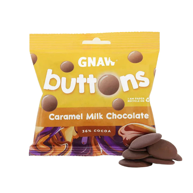 Gnaw Caramel Chocolate Buttons 100g