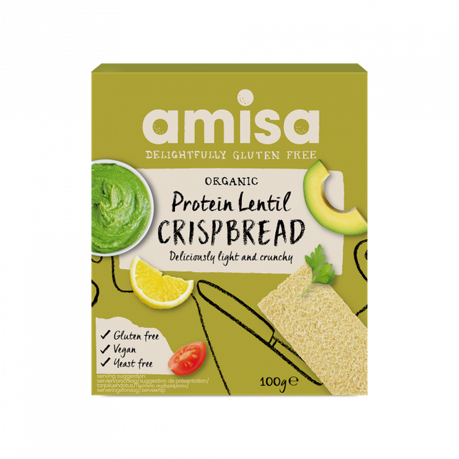 Amisa Crispbread Protein Lentil Organic 100g