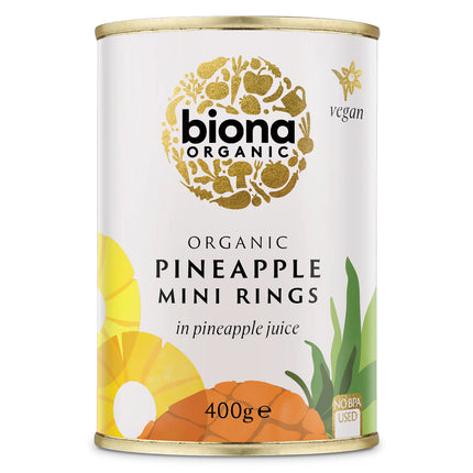 Biona Organic Mini Pineapple Rings In Pineapple Juice 400g