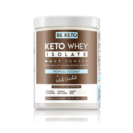 BeKeto Keto Whey isolate + MCT Tropical Coconut + White Chocolate 300g