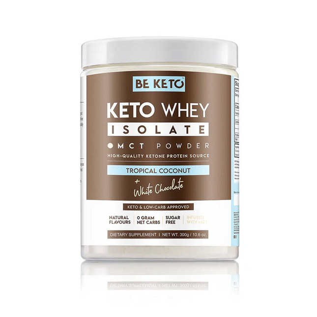 BeKeto Keto Whey isolate + MCT Tropical Coconut + White Chocolate 300g