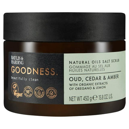 Baylis & Harding Goodness Oud, Cedar & Amber Body Scrub 450ml