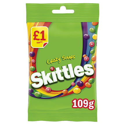 Skittles Crazy Sours Sweets Treat Bag £1.00 PMP 109g