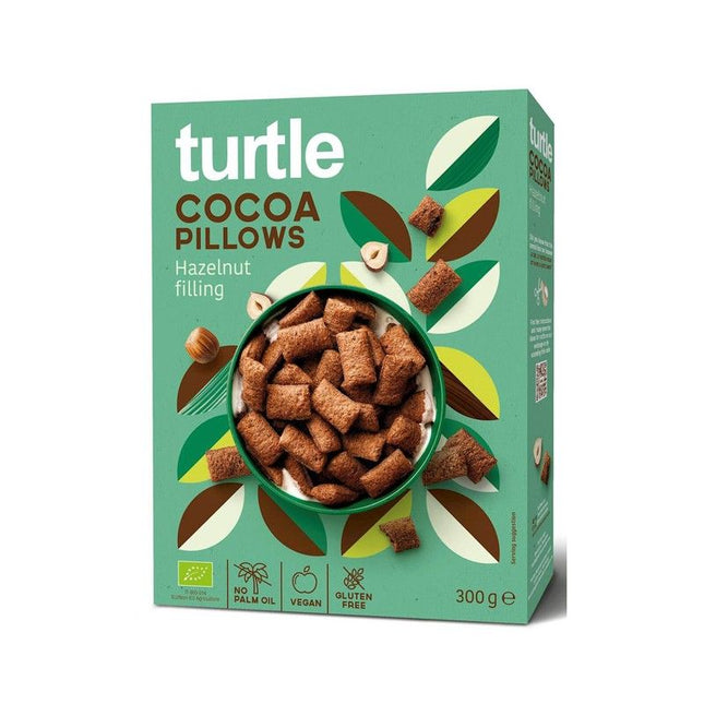 Turtle Cocoa Pillows With Hazelnut Filling Bio + Gluten Free 300g