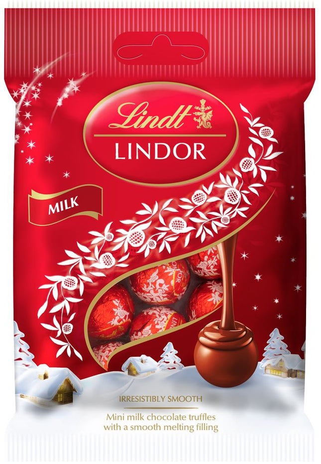 Lindt Lindor Mini Milk Chocolate Truffle Bag 80G