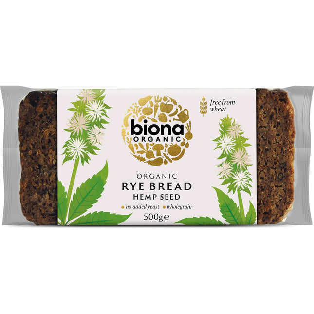 Biona Organic Rye & Hempseed Bread Sourdough 500g
