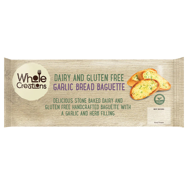 Wholecreations Gluten & Dairy Free Garlic Bread Baguette 190g