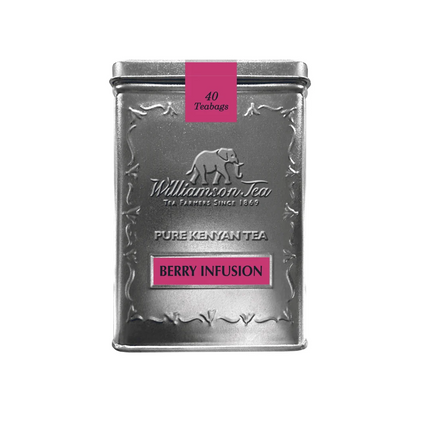 Williamson Tea Heritage Square Tin Containing Berry Infusion 40 Teabags 80g