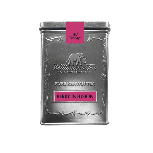 Williamson Tea Heritage Square Tin Containing Berry Infusion 40 Teabags 80g