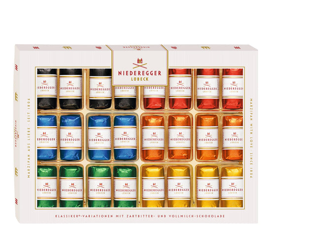 Niederegger Assorted Chocolate Covered Marzipan Mini Loaves In Gift Box 6 Flavours 300g