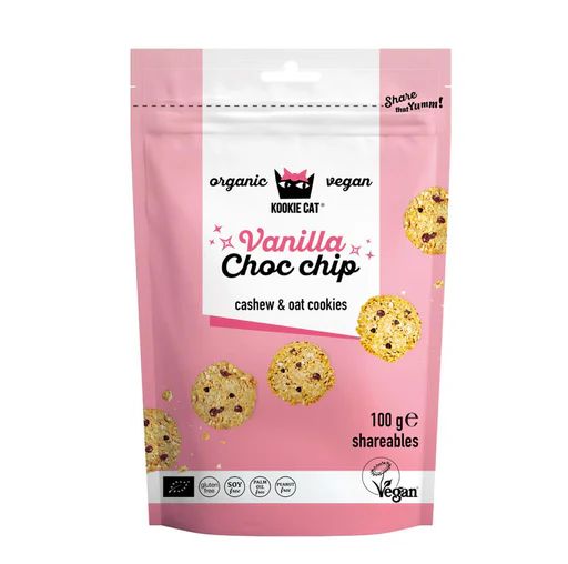 Kookie Cat Mini Cookies Vanilla Choc Chip 100g