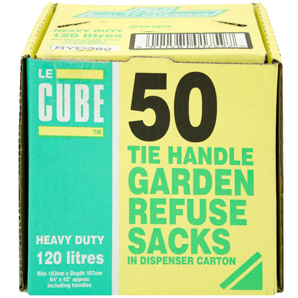 Lecube Garden Refuse Sacks Tie Handle 50s