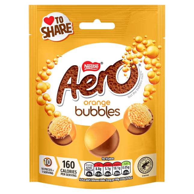 Aero Bubbles Orange Chocolate Share Bag 92g