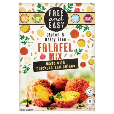 Free And Easy Gluten & Dairy Free Falafel Mix with Chickpea and Quinoa 195g
