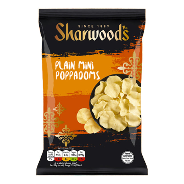 Sharwood's Mini Poppadoms Plain 55g
