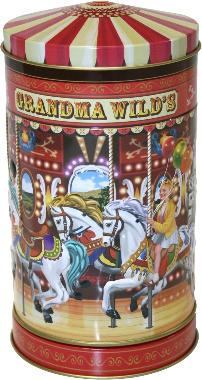 Grandma Wild's Small Embossed Nostalgic Carousel Tin 150g