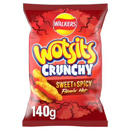 Walkers Wotsits Crunchy Flamin Hot Sweet & Spicy 140g