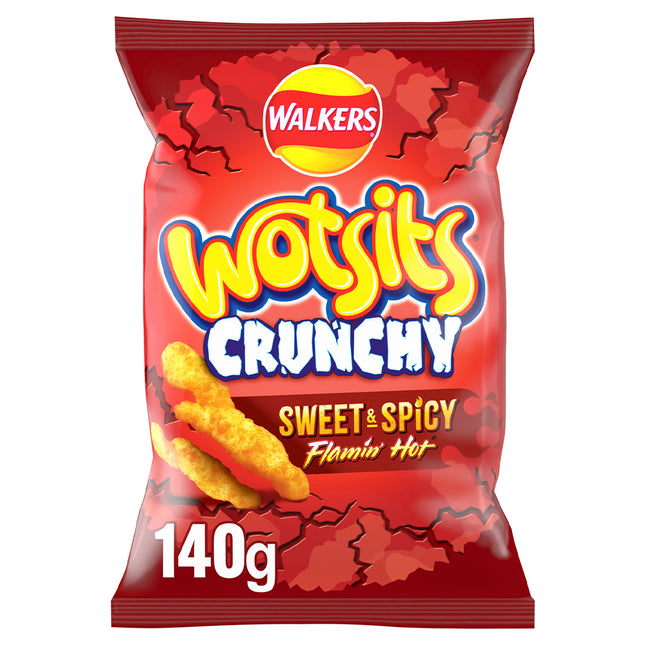 Walkers Wotsits Crunchy Flamin Hot Sweet & Spicy 140g