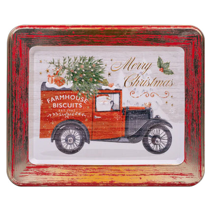 Farmhouse Biscuits Christmas Vintage Van Oat Flip Tin 400g