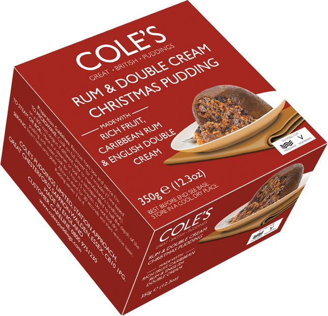 Cole's Rum & Double Cream Christmas Pudding 350g