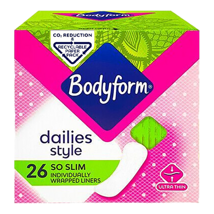 Bodyform Dailies Style So Slim Panty Liners 26 Pack