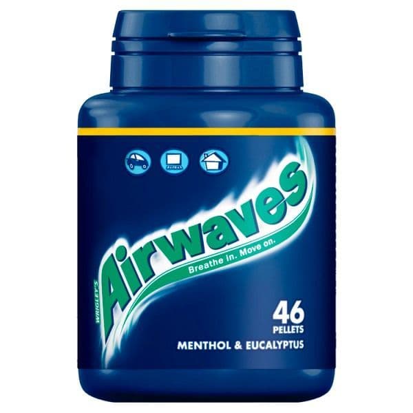 Airwaves Menthol & Eucalyptus Sugar Free Chewing Gum Bottle 46 Pieces 64g