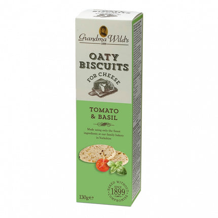 Grandma Wild's Oaty Biscuits Mature Cheese Tomato & Basil Biscuits 130g