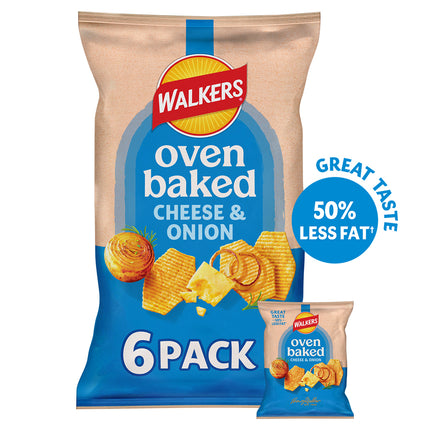 Walkers Baked Cheese & Onion Multipack 6x22g
