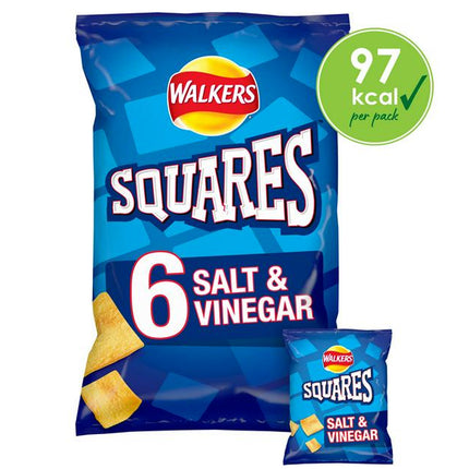 Walkers Squares Salt & Vinegar Multipack 6x22g