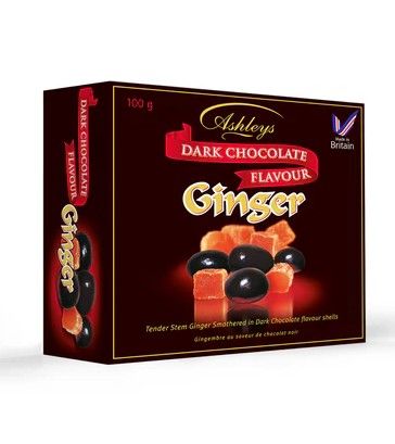Ashleys Dark Chocolate Flavour Ginger 100g