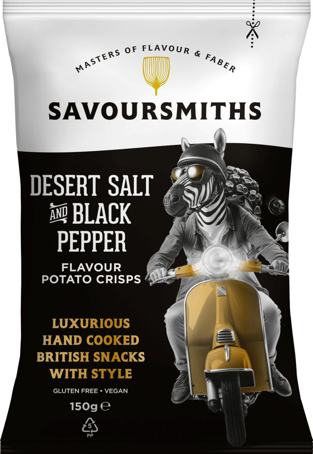 Savoursmiths Desert Salt and Black Pepper Flavour Potato Crisps 150g
