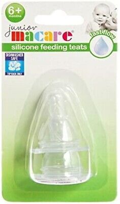 Junior Macare Standard Silicone Teats Fast Flow 2 Pack